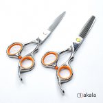 ست قیچی آرایشگری حلقه نارنجی بدون شیار 6 اینچ صیام_فینی PRO