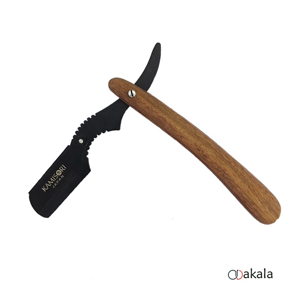 دسته تیغ کامیسوری ژاپن دسته چوبی KAMISORI کد 004