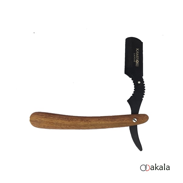 دسته تیغ کامیسوری ژاپن دسته چوبی KAMISORI کد 004