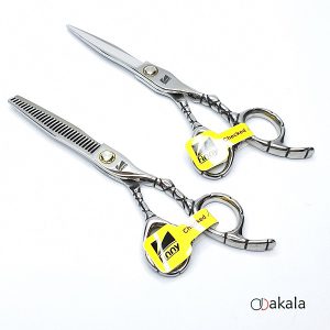 ست قیچی آرایشگری A-b60-39 صیام فینی قدرتی بلبرینگی 6 اینچ