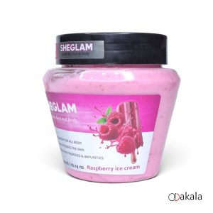 اسکراب شنی صورت و بدن شیگلم مدل بستنی تمشک 300 میل