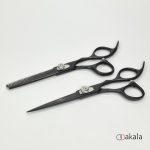 ست قیچی آرایشگری 6 اینچ مشکی پیتاژ بدون شیار