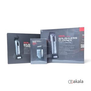 ست ماشین اصلاح حجم زن،خط زن و شیور نقره ای کنگ تک 3in1