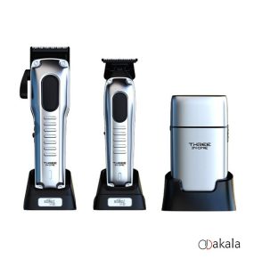ست ماشین اصلاح حجم زن،خط زن و شیور نقره ای کنگ تک 3in1