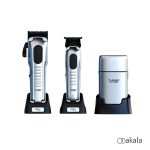 ست ماشین اصلاح حجم زن،خط زن و شیور نقره ای کنگ تک 3in1