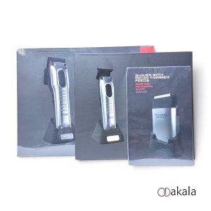 ست ماشین اصلاح حجم زن،خط زن و شیور نقره ای کنگ تک 3in1